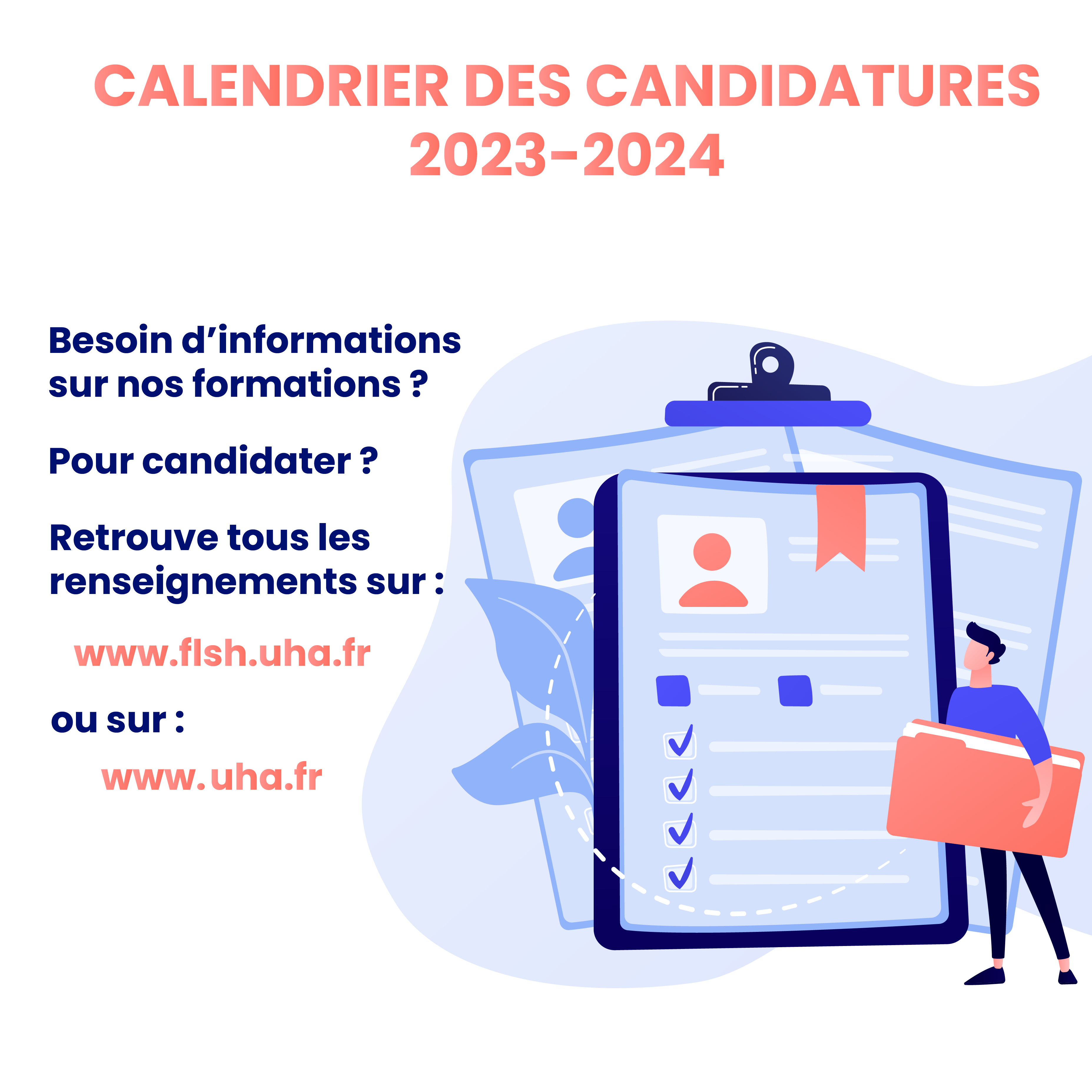 Candidatures 2023-2024 en licence 2ème année, licence 3ème année, licence  professionnelle, master 1ère année et master 2ème année – Faculté des  Lettres, Langues et Sciences Humaines de Mulhouse