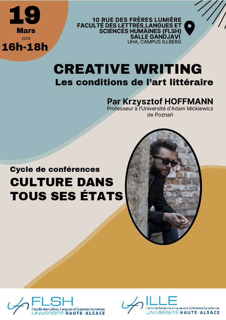 Cycle de conférence Culture dans tous ses états : Creative Writing