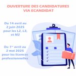 Ouverture des candidatures via ecandidat pour les L2, L3, M2 et licence professionnelle